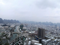 绝版珍藏，独此四张，180度全景靖西市瑞雪风光美图。