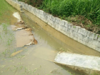 靖西魁圩乡大贡村某段水利工程遭暴雨冲断