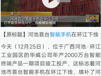 河池首台智能手机在极度贫困县环江下线年产2千万台靖西佬眼界要开阔