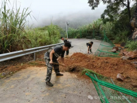 强降雨致边防巡逻路多处塌方，靖西市国动办全力开展排险保畅工作！