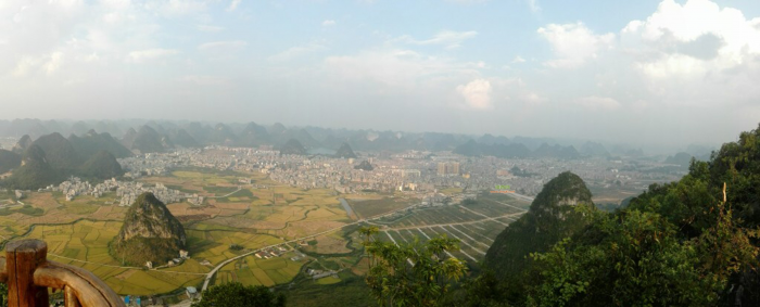 靖西一路向西，靖西电视塔，靖西排隆山，全景图 - 靖西网