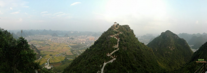 靖西一路向西，靖西电视塔，靖西排隆山，全景图 - 靖西网