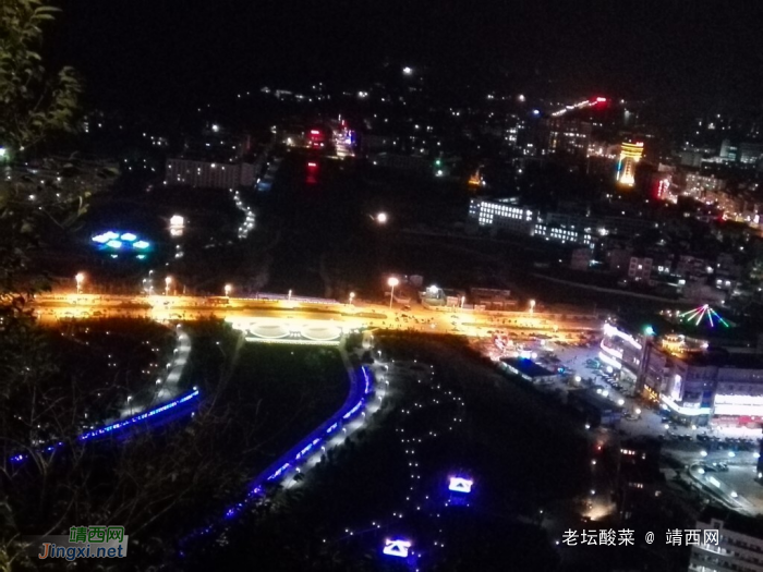 手机镜头下的靖西夜景，金银山成靖西标志 - 靖西网