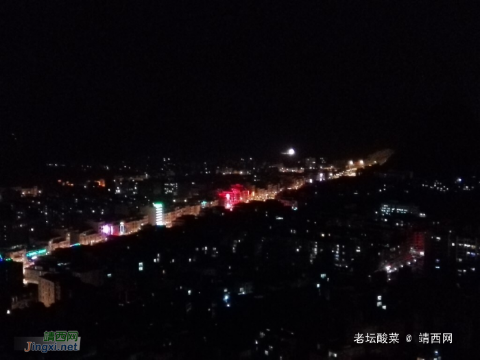 手机镜头下的靖西夜景，金银山成靖西标志 - 靖西网