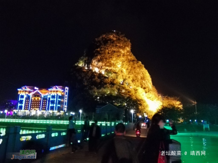 手机镜头下的靖西夜景，金银山成靖西标志 - 靖西网