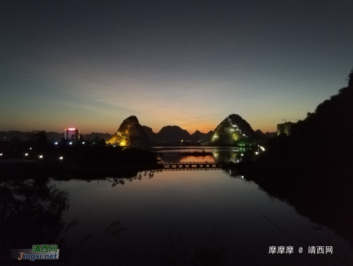 靖西龙潭夜景，金山和银山如此多姿。 - 靖西网