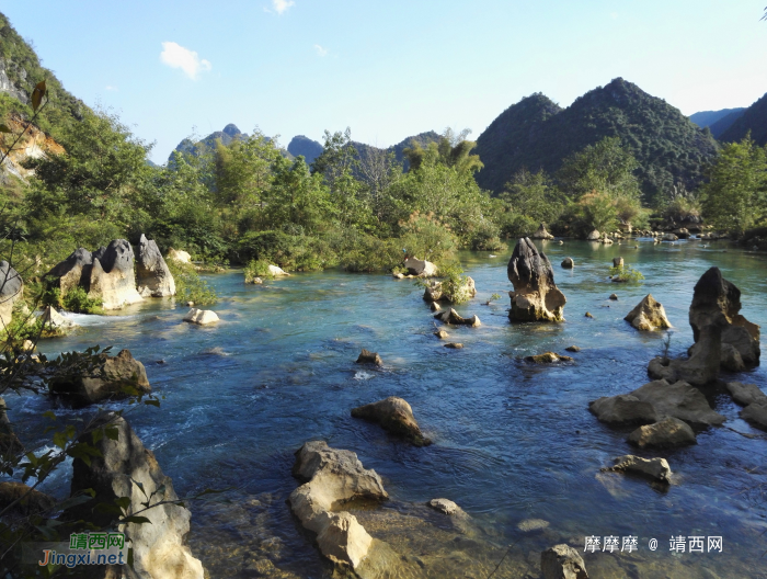 双桥流水，乱石小滩，靖西市岳圩镇下皿风景。 - 靖西网