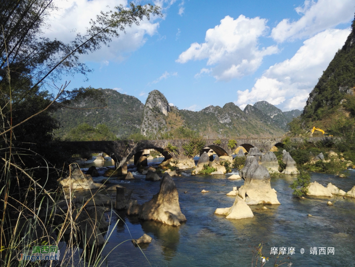 双桥流水，乱石小滩，靖西市岳圩镇下皿风景。 - 靖西网