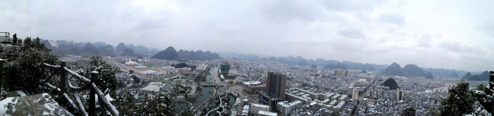 绝版珍藏，独此四张，180度全景靖西市瑞雪风光美图。 - 靖西网