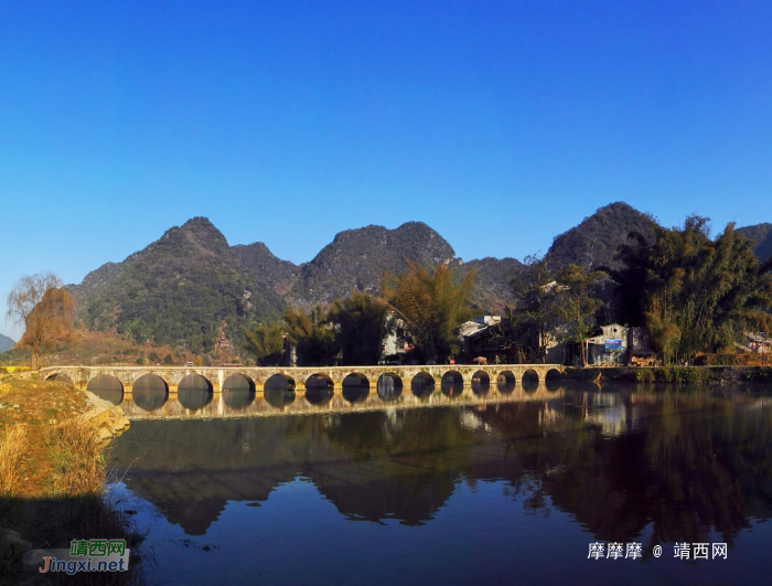 七点至八点，从右拍到左，靖西市鹅泉古桥晨景。 - 靖西网