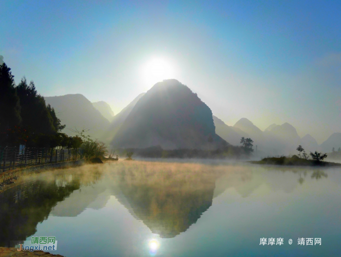 又是一个绚丽多彩的早晨，靖西龙潭湖小景。 - 靖西网