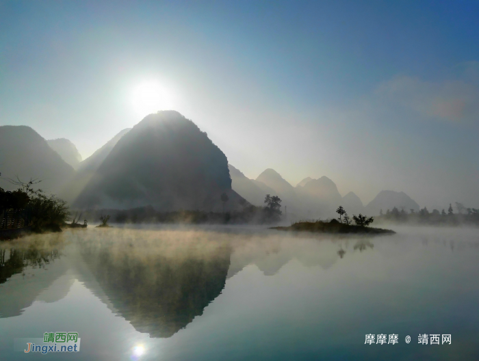 又是一个绚丽多彩的早晨，靖西龙潭湖小景。 - 靖西网