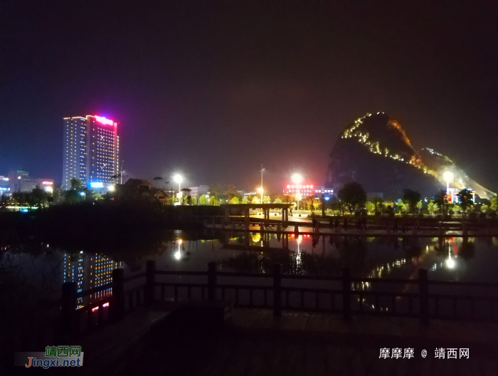 靖西龙潭湿地公园夜景。 - 靖西网