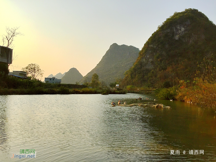 暮色苍茫起晚风，田园醉美夕阳红。 - 靖西网