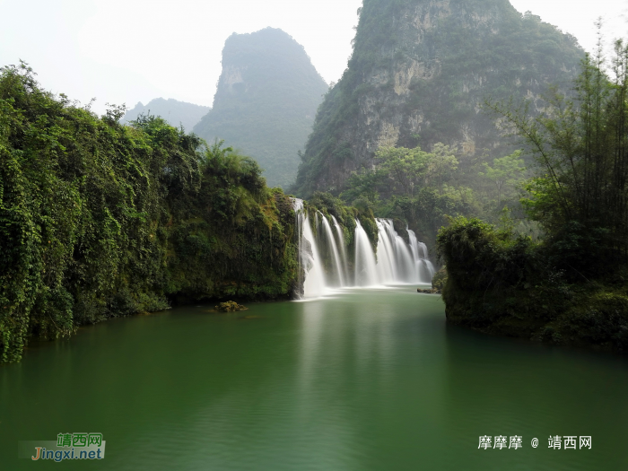 靖西市爱布瀑布群之惠泽瀑布。 - 靖西网