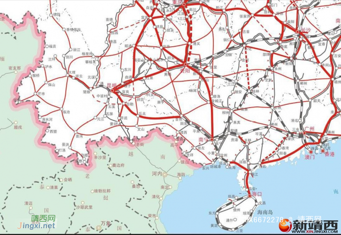 《中长期铁路网规划（2016-2025）》广西部分摘要，靖西属西南沿边铁路线 - 靖西网 - 第3页