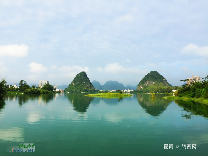 雨后的龙潭：雨过天晴，浮云在天，淡淡的阳光从云隙间投射下来，. - 靖西网