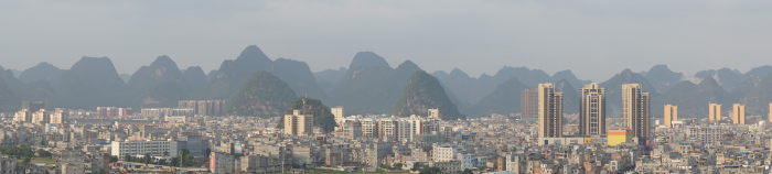 太极山上看靖西市区 - 靖西网