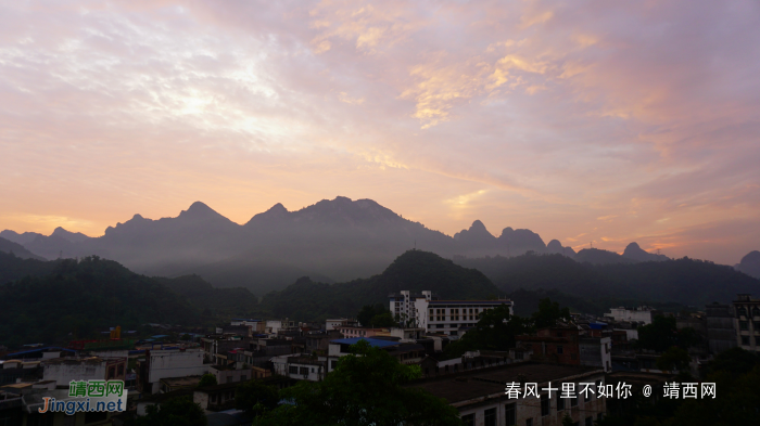 朝霞下的家乡，美丽祥和的壮乡。 - 靖西网