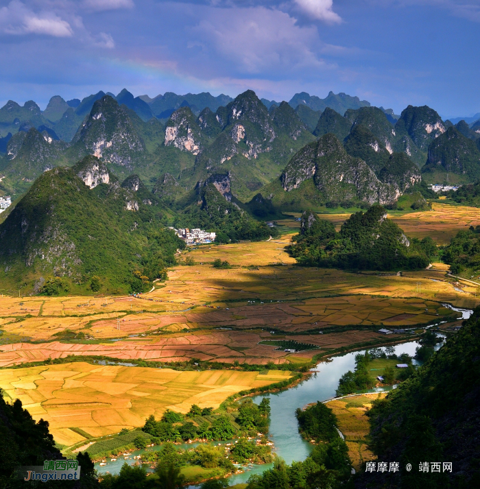 这山没有那山高，山之间河那边是岳圩。 - 靖西网