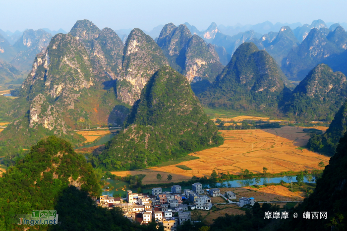 青山绿水依然美丽，靖西市大兴村秋收后的景色。 - 靖西网