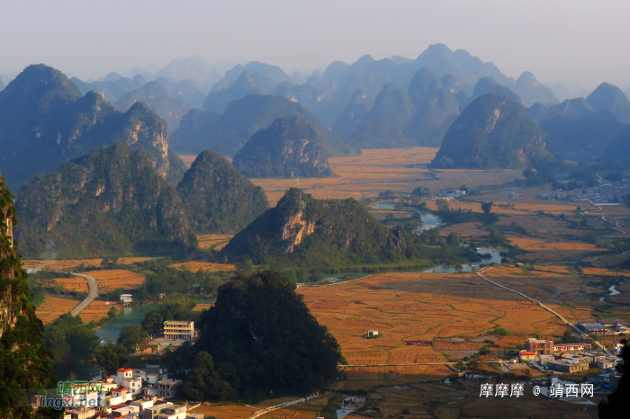 青山绿水依然美丽，靖西市大兴村秋收后的景色。 - 靖西网