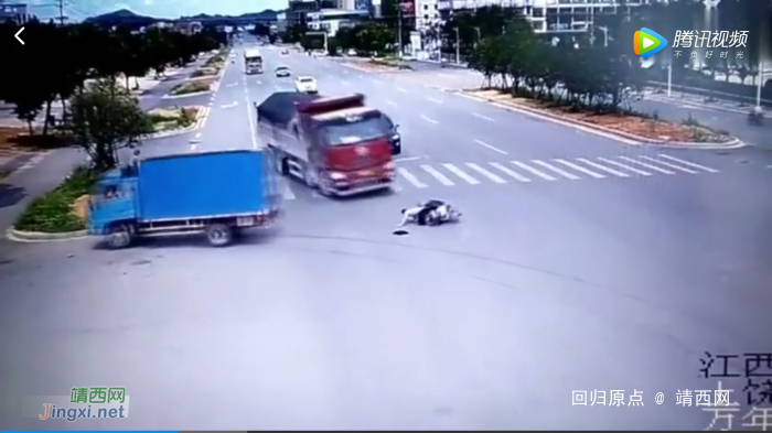 【视频】男子骑电动车横穿马路遭左右夹击 两回死里逃生吓破胆 - 靖西网
