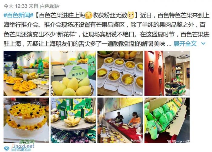 百色芒果首次进入上海市中心的各大超市。 - 靖西网