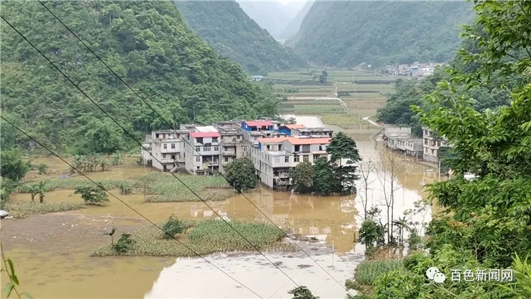 靖西两村屯被洪水淹没 村民房屋和农田被泡..... - 靖西网