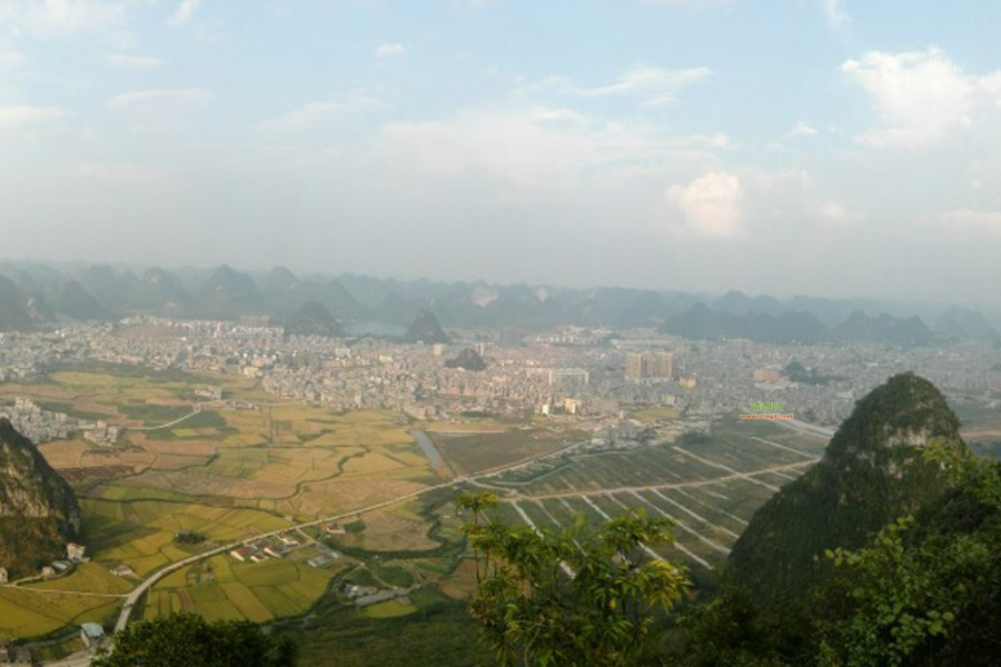 靖西一路向西，靖西电视塔，靖西排隆山，全景图 - 靖西市·靖西网