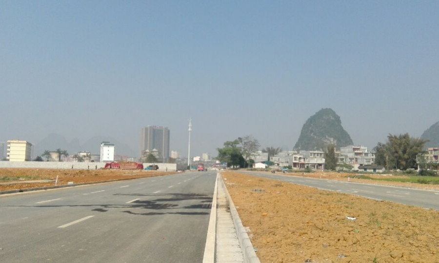 靖西又一超宽道路，城中路延长线，标准城市街道 - 靖西市·靖西网