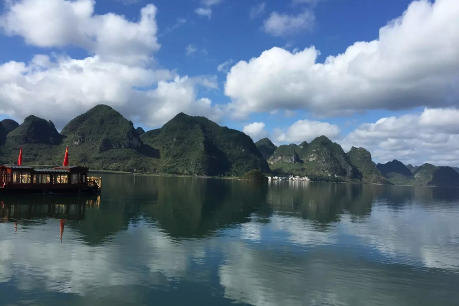 美丽的靖西渠洋湖，如果岛上有个山庄客栈就好了 - 靖西市·靖西网