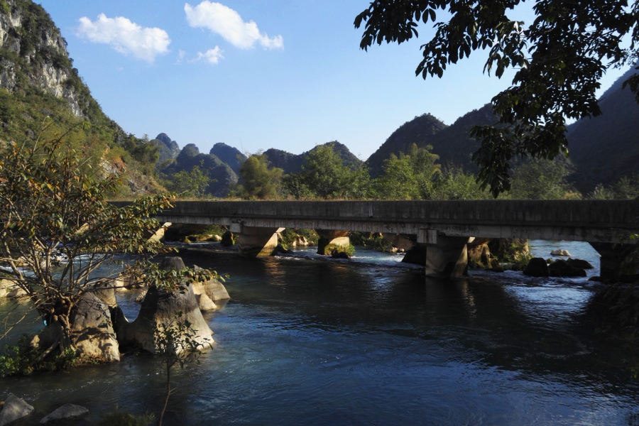 双桥流水，乱石小滩，靖西市岳圩镇下皿风景。 - 靖西市·靖西网