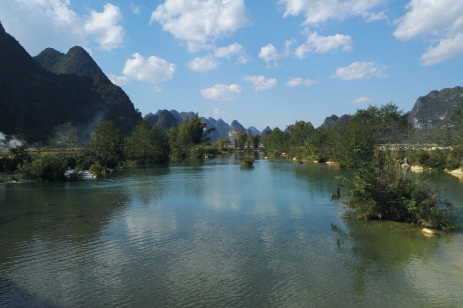 双桥流水，乱石小滩，靖西市岳圩镇下皿风景。 - 靖西市·靖西网