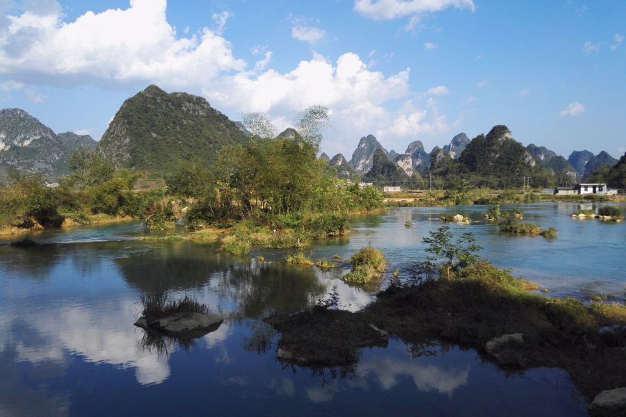 双桥流水，乱石小滩，靖西市岳圩镇下皿风景。 - 靖西市·靖西网