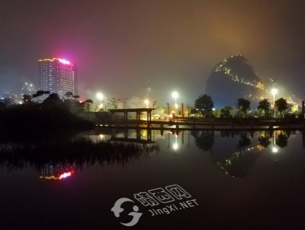 靖西龙潭湿地公园夜景。 - 靖西市·靖西网