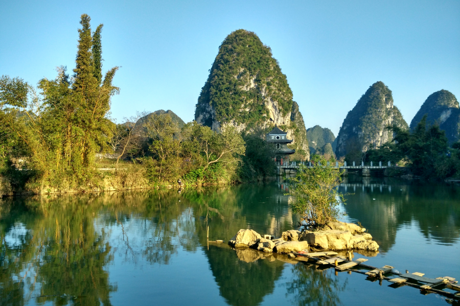 春节大年初一靖西本地游，清水蓝天无云游靖西自然美景 - 靖西市·靖西网