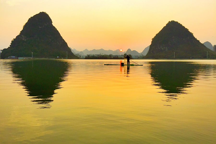 这风景不是时时都会有，美丽的靖西龙潭夕阳风景 - 靖西市·靖西网