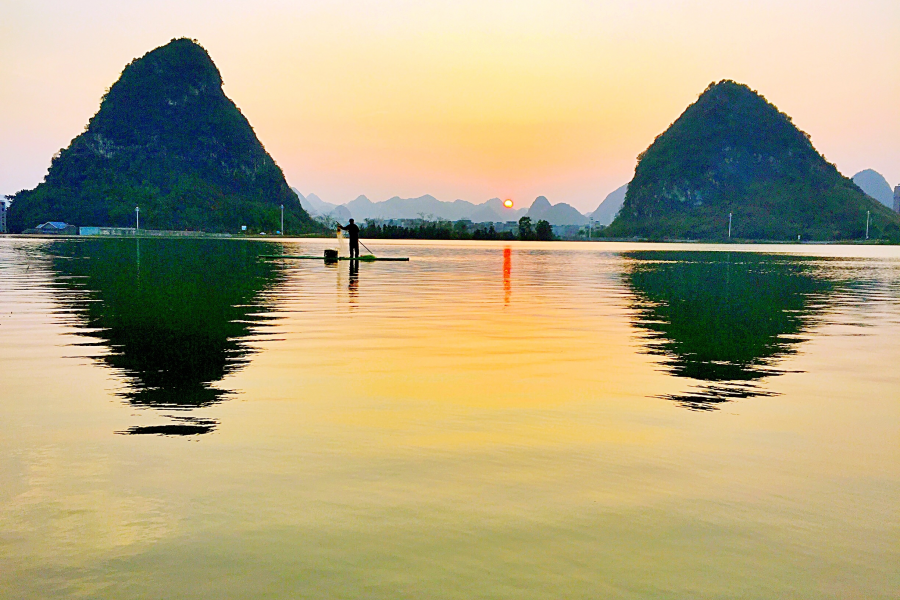 这风景不是时时都会有，美丽的靖西龙潭夕阳风景 - 靖西市·靖西网