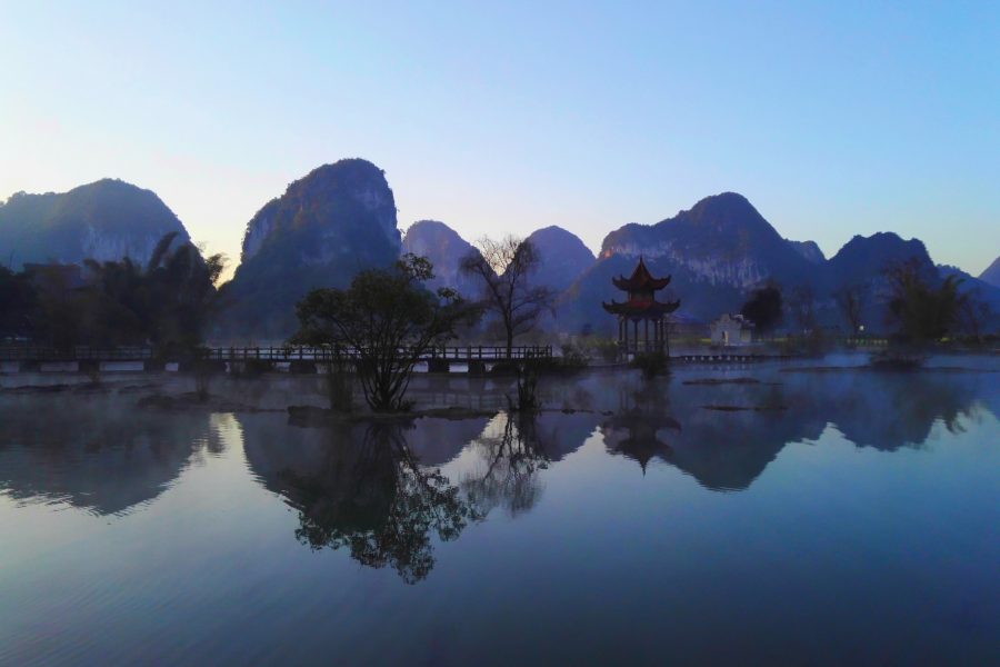 鹅泉全天风景欣赏。早上拍到下午，靖西鹅泉风光。 - 靖西市·靖西网