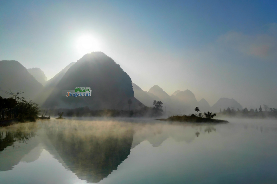 又是一个绚丽多彩的早晨，靖西龙潭湖小景。 - 靖西市·靖西网