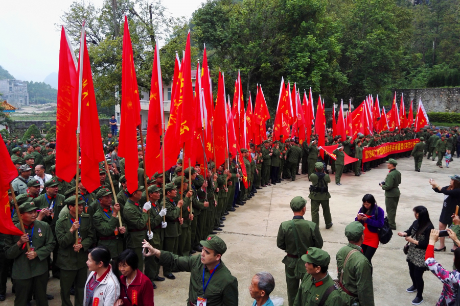 2016年春，广东籍中越战争参战老兵来靖西烈士陵园拜祭英烈。 - 靖西市·靖西网