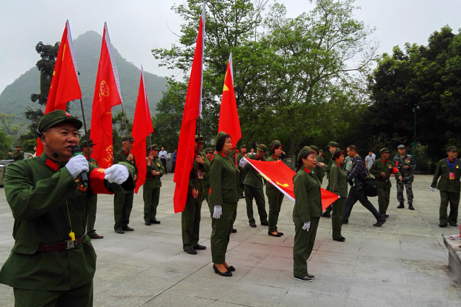 2016年春，广东籍中越战争参战老兵来靖西烈士陵园拜祭英烈。 - 靖西市·靖西网