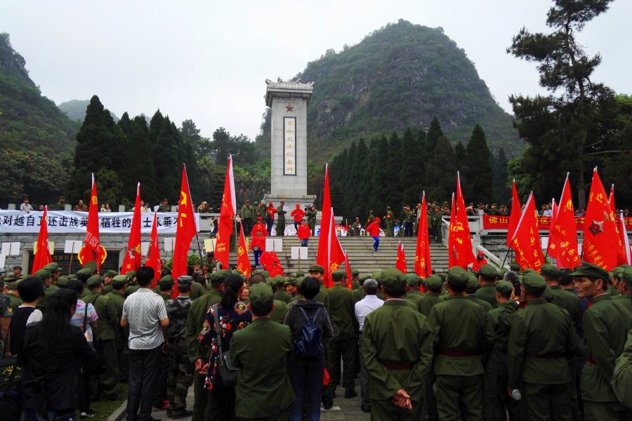 2016年春，广东籍中越战争参战老兵来靖西烈士陵园拜祭英烈。 - 靖西市·靖西网