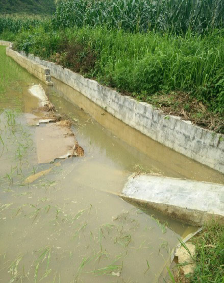 靖西魁圩乡大贡村某段水利工程遭暴雨冲断 - 靖西市·靖西网