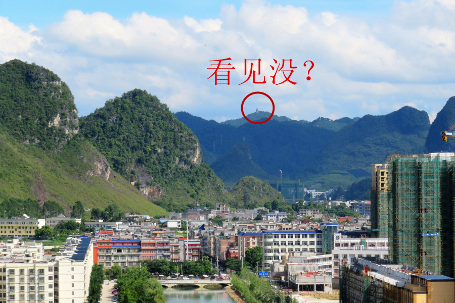 爬金山，眺望五岭森林公园观光塔。 - 靖西市·靖西网