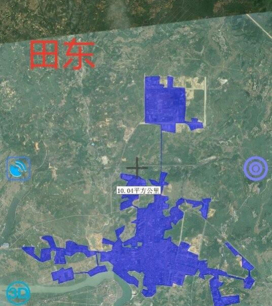 最新谷歌地图：看看靖西和周边县市的城区面积，意想不到！ - 靖西市·靖西网