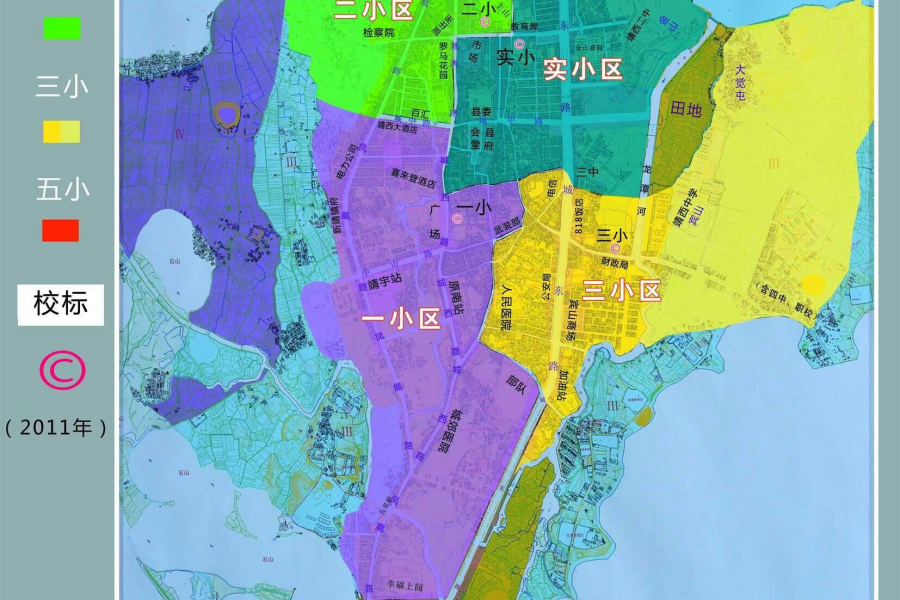 靖西县（2011年）城区小学服务区域划分示意图 - 靖西市·靖西网