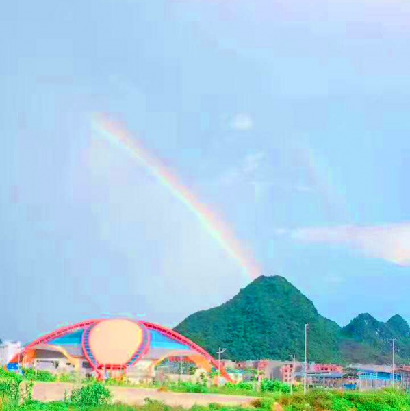 昨日彩虹今日雨，昨天几场大雨过后靖西上空出现彩虹 - 靖西市·靖西网