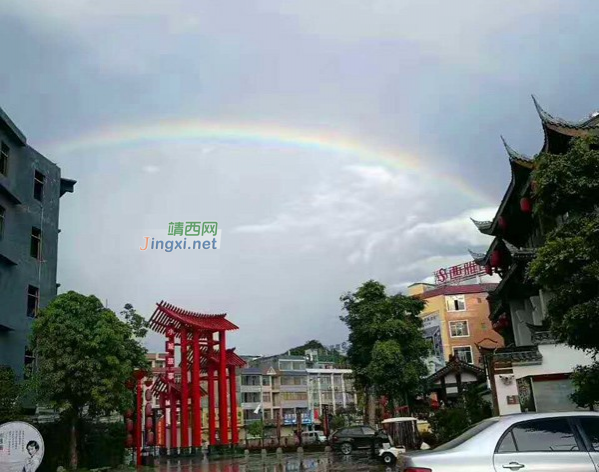 昨日彩虹今日雨，昨天几场大雨过后靖西上空出现彩虹 - 靖西市·靖西网